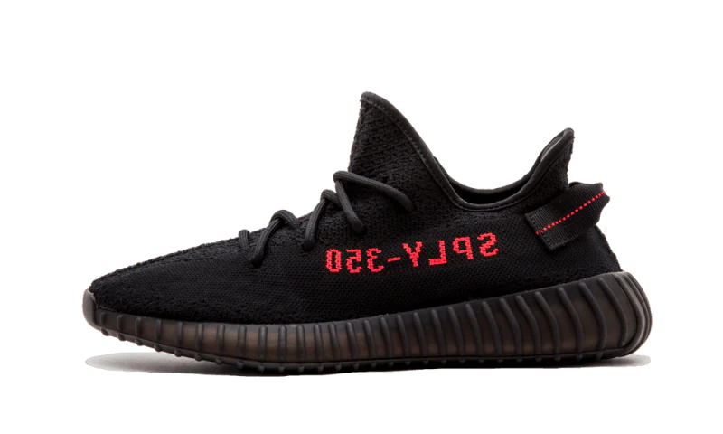 Adidas Yeezy Boost 350 V2 Black Red czarny-biały - widok główny z boku | Saturaise.com