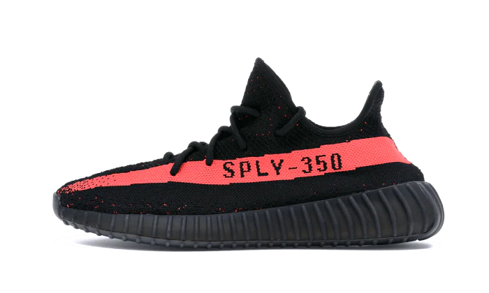 Adidas Yeezy Boost 350 V2 Core Black Red czarny-biały - widok główny z boku | Saturaise.com