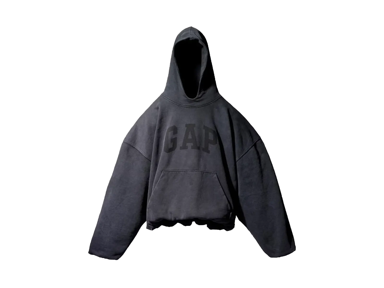 Adidas Yeezy Gap Engineered by Balenciaga Dove Hoodie Washed Black Los Angeles Archives czarny-biały - widok główny z boku | 