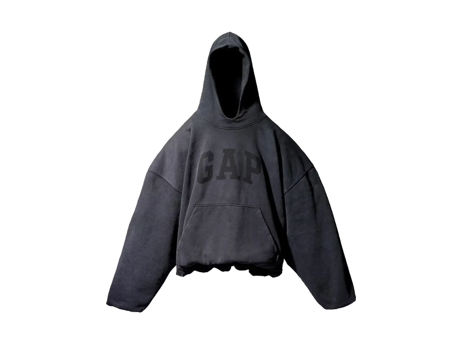 Adidas Yeezy Gap Engineered by Balenciaga Dove Hoodie Washed Black Los Angeles Archives czarny-biały - widok główny z boku | 
